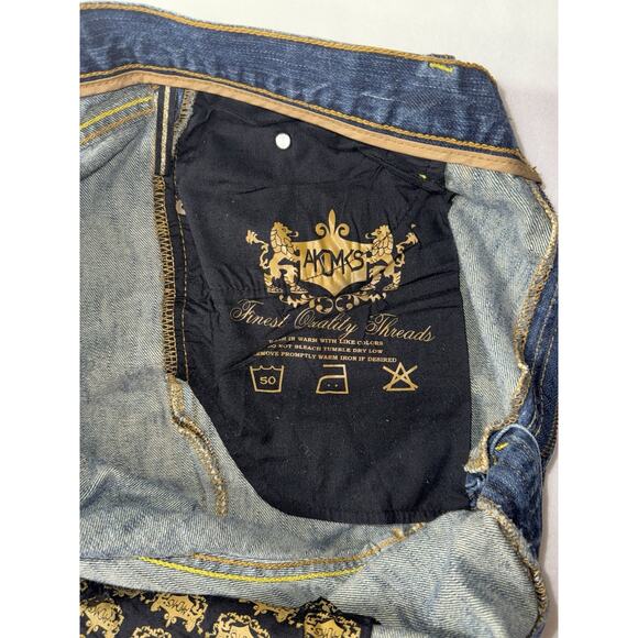 Akademiks  Dual Lion Jeans Men's 42x32 Embroidered Skater Distressed Vintage Y2K - Picture 5 of 16